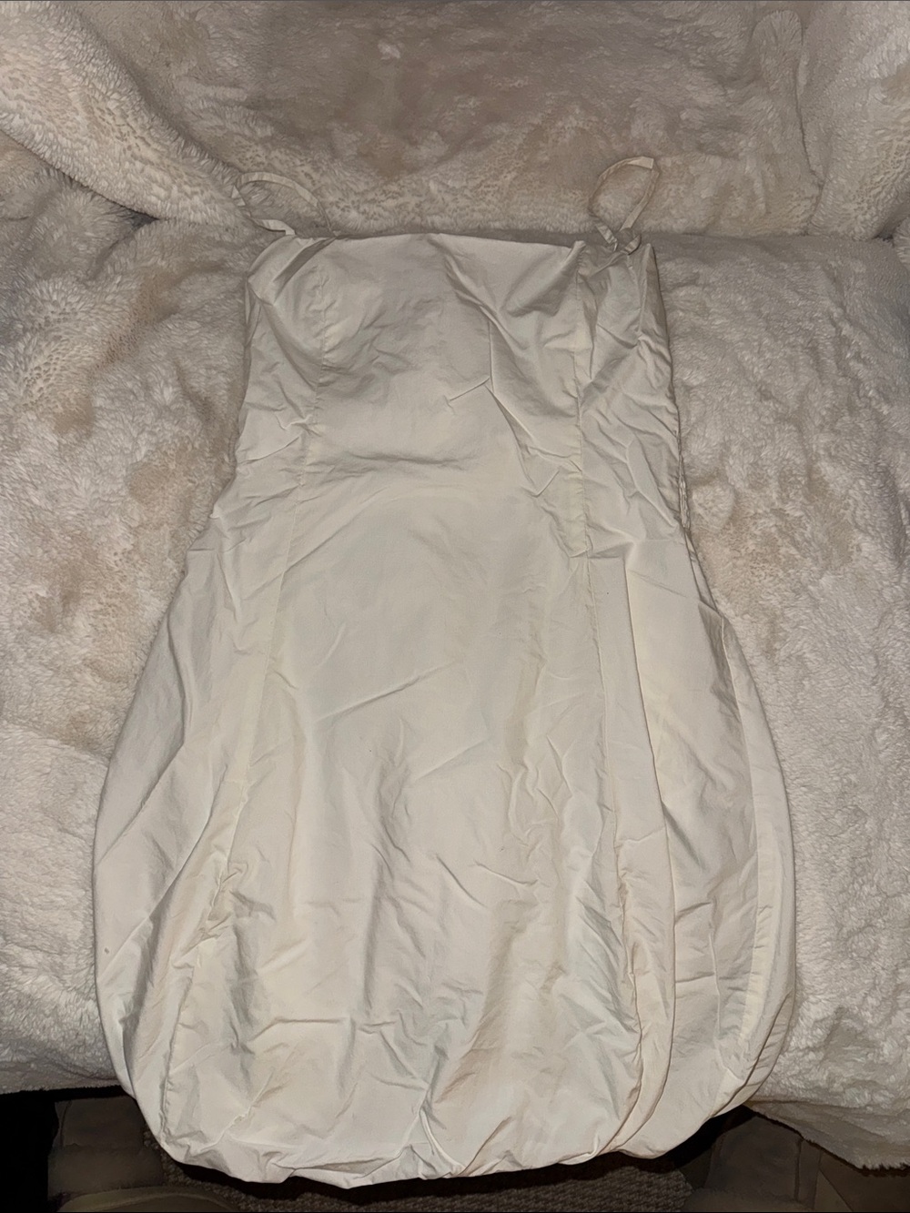 Faithfull the Brand Cream Strapless Bubble Hem Dress